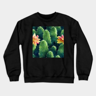 Watercolor cactus plant cactus pattern Crewneck Sweatshirt